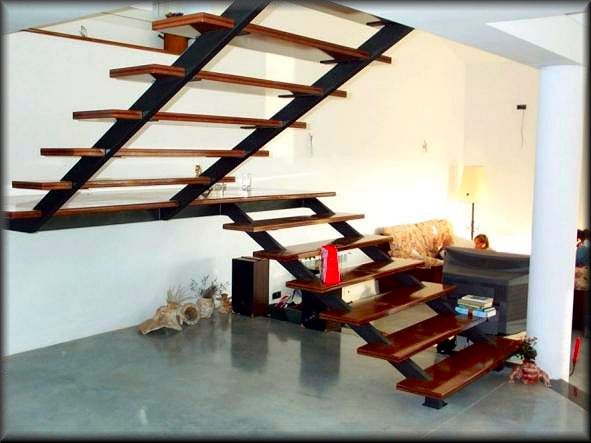 escalera con madera